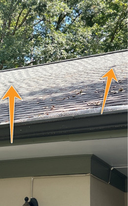 Displaced Shingles Noted