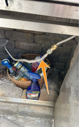 Flexible Gas Piping Noted At Cooktop