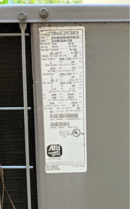 Data Tag (Condensing Unit)