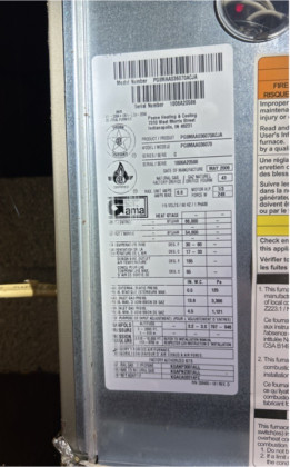 Data Tag (Furnace/Heat Pump)